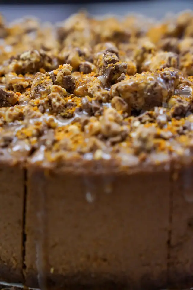 Basque cheesecake photographed for a Houston bakery